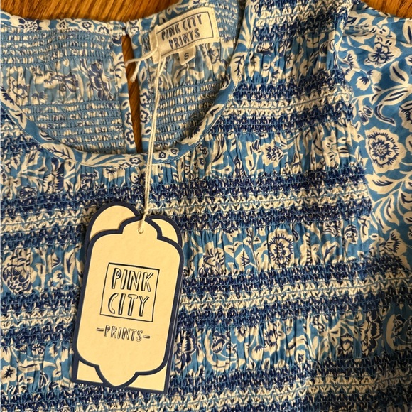 Pink City Prints Dresses & Skirts - Pink City Prints Blue and White Floral dress